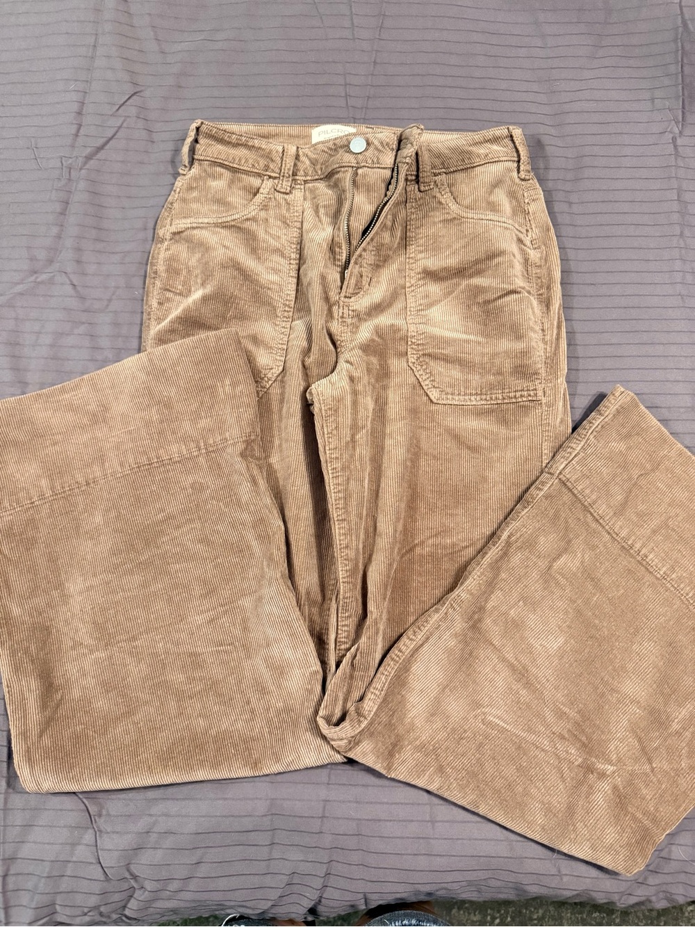 Pilcro Women's Corduroy Boot Cut Pants in Light Brown - Picture 4 of 4